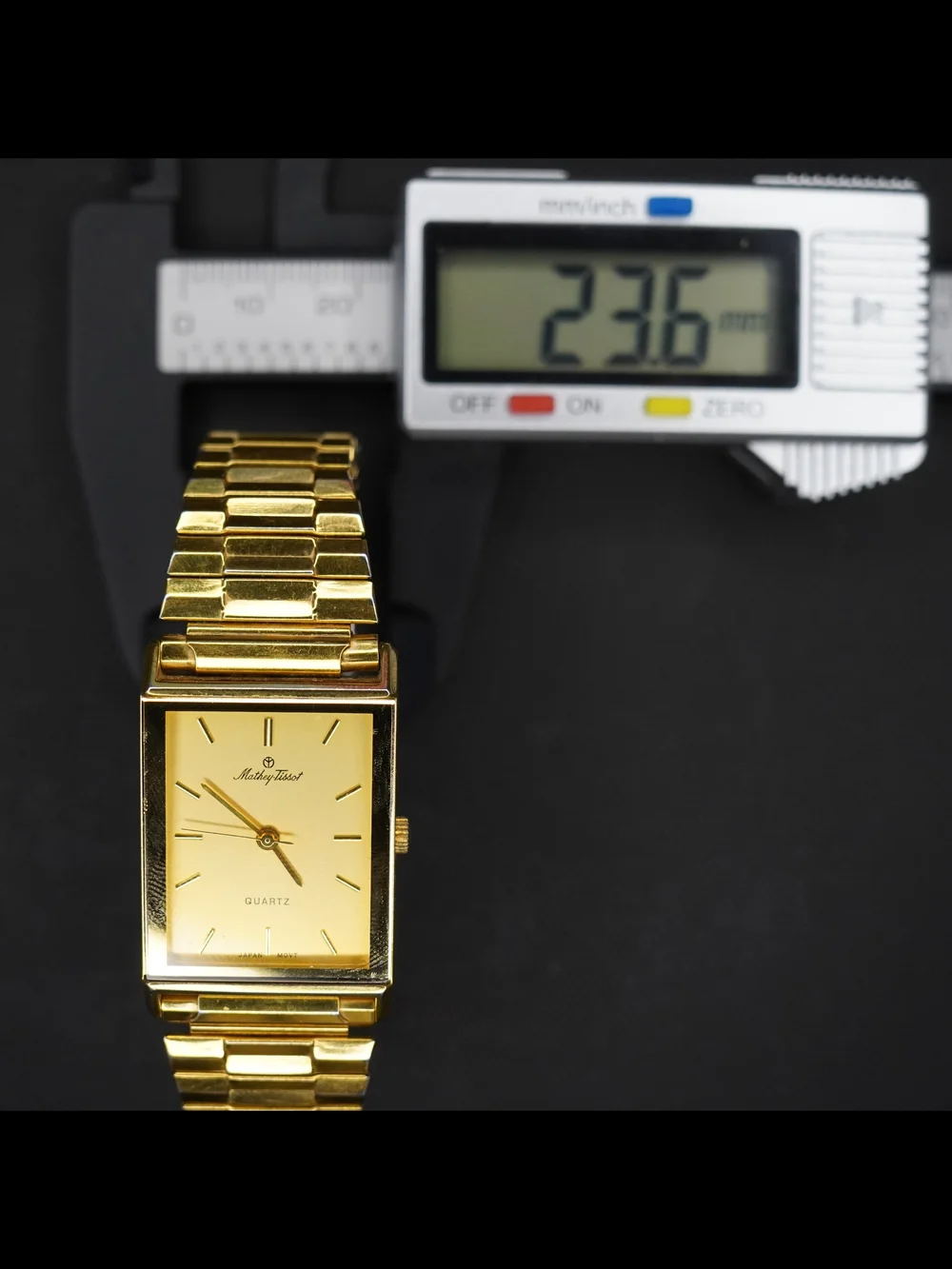 Vintage Mathey-Tissot Men's Quartz Watch Gold Tone Tank Dial Japan Movt